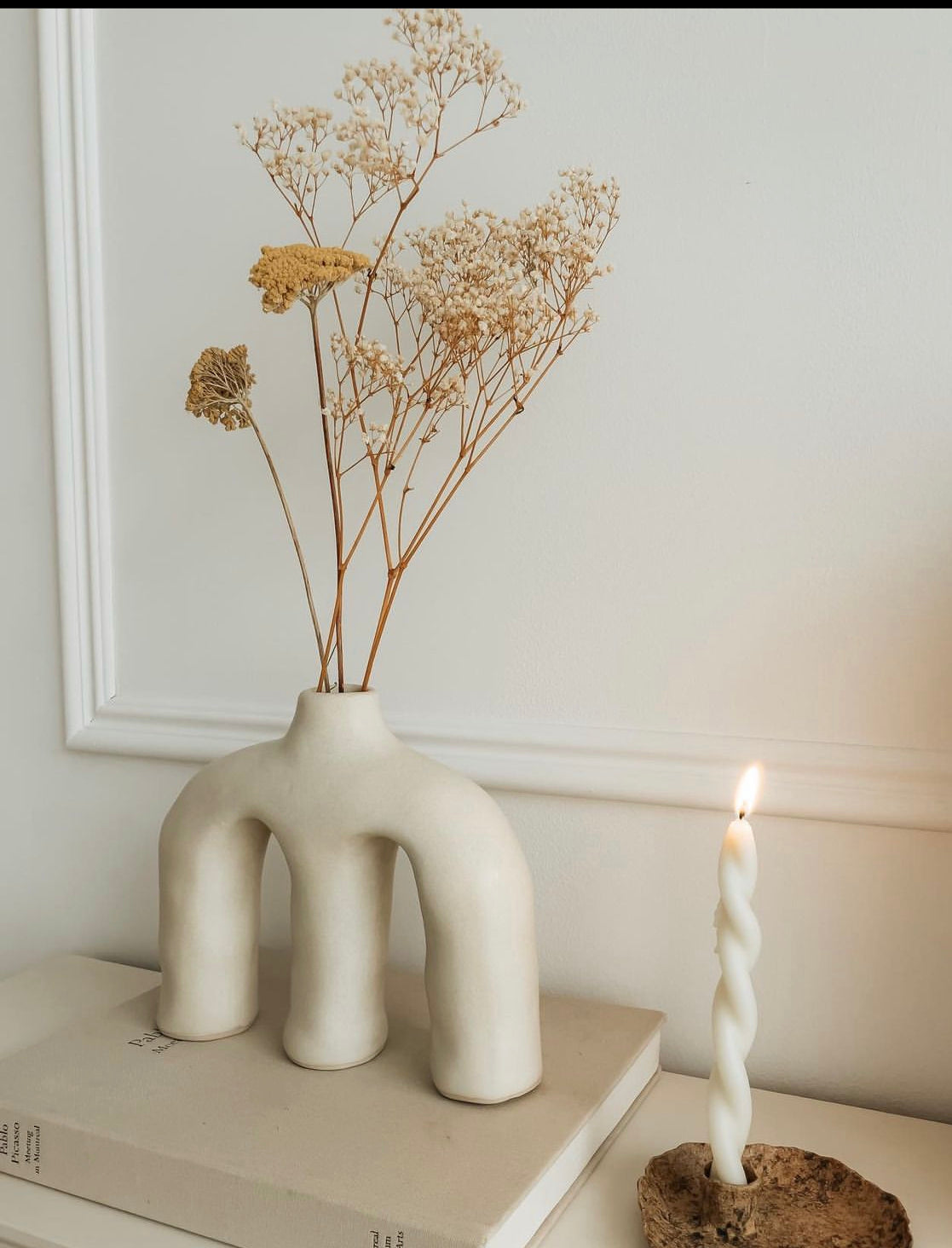 Camel white vase