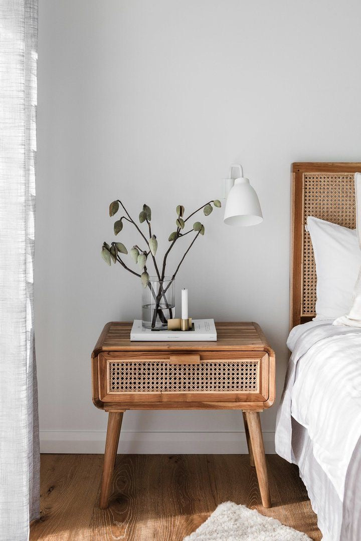 Rattan bed side table
